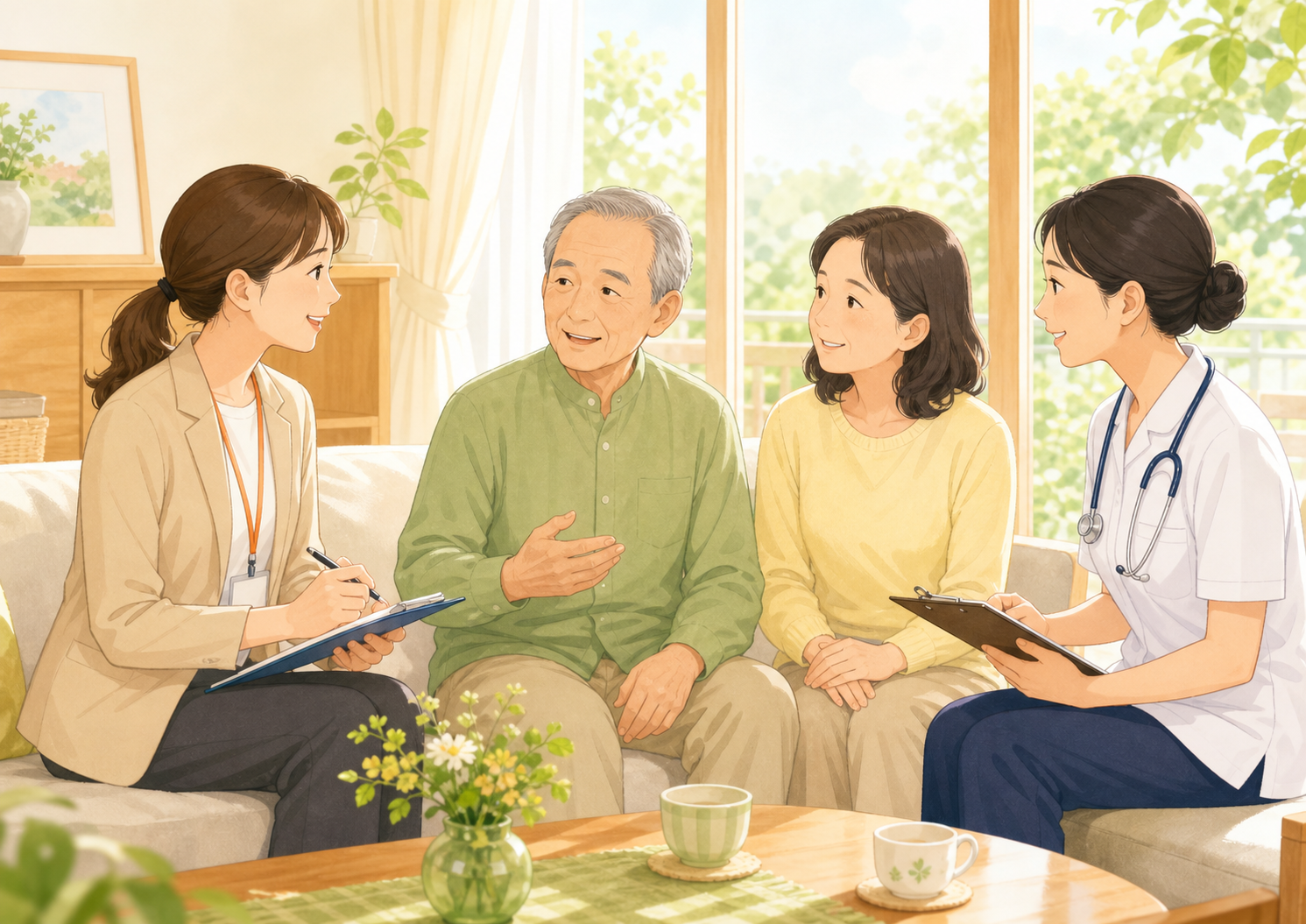 訪問診療に携わるケアマネージャーと医療スタッフ