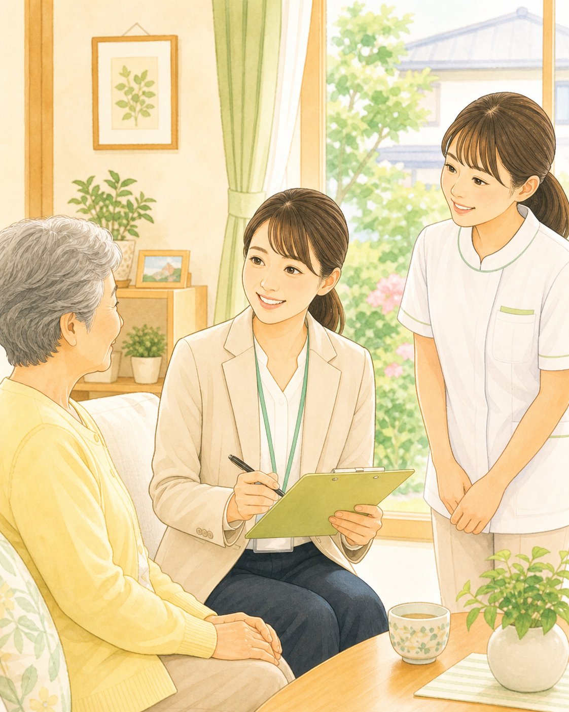 訪問診療に携わるケアマネージャーと医療スタッフ